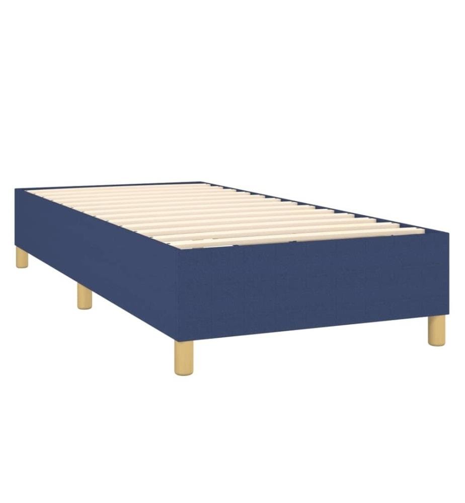 Lit à sommier tapissier avec matelas Bleu 90x200 cm Tissu