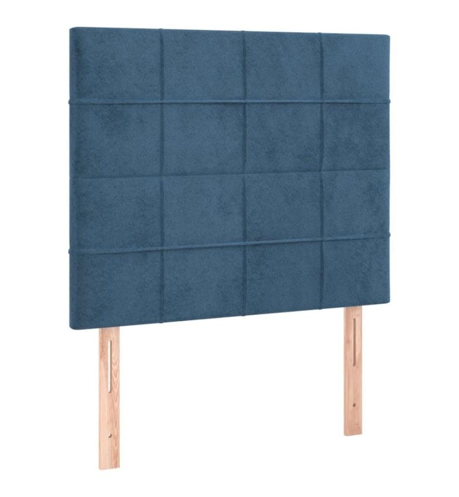 Lit à sommier tapissier avec matelas Bleu foncé 90x200 cm