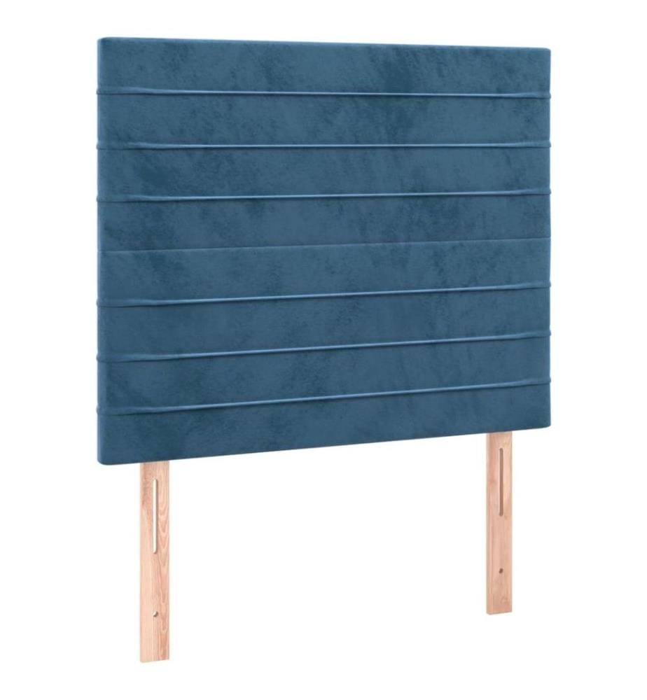 Lit à sommier tapissier avec matelas Bleu foncé 90x200 cm
