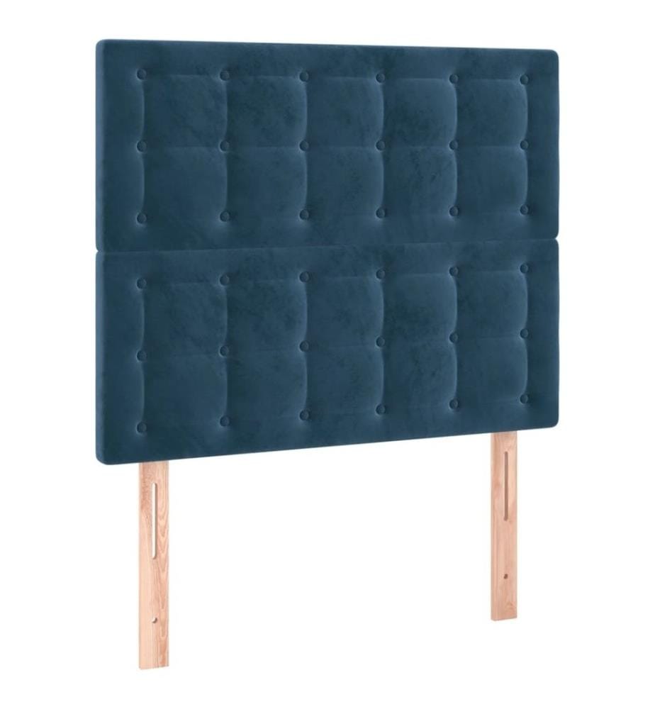 Lit à sommier tapissier avec matelas Bleu foncé 90x200 cm
