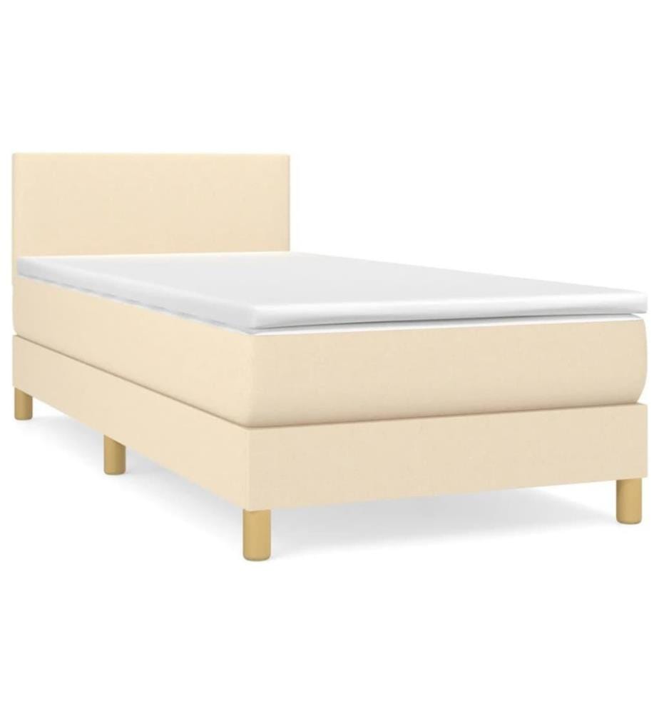 Boxspringbett mit Matratze Creme 90x200 cm Stoff