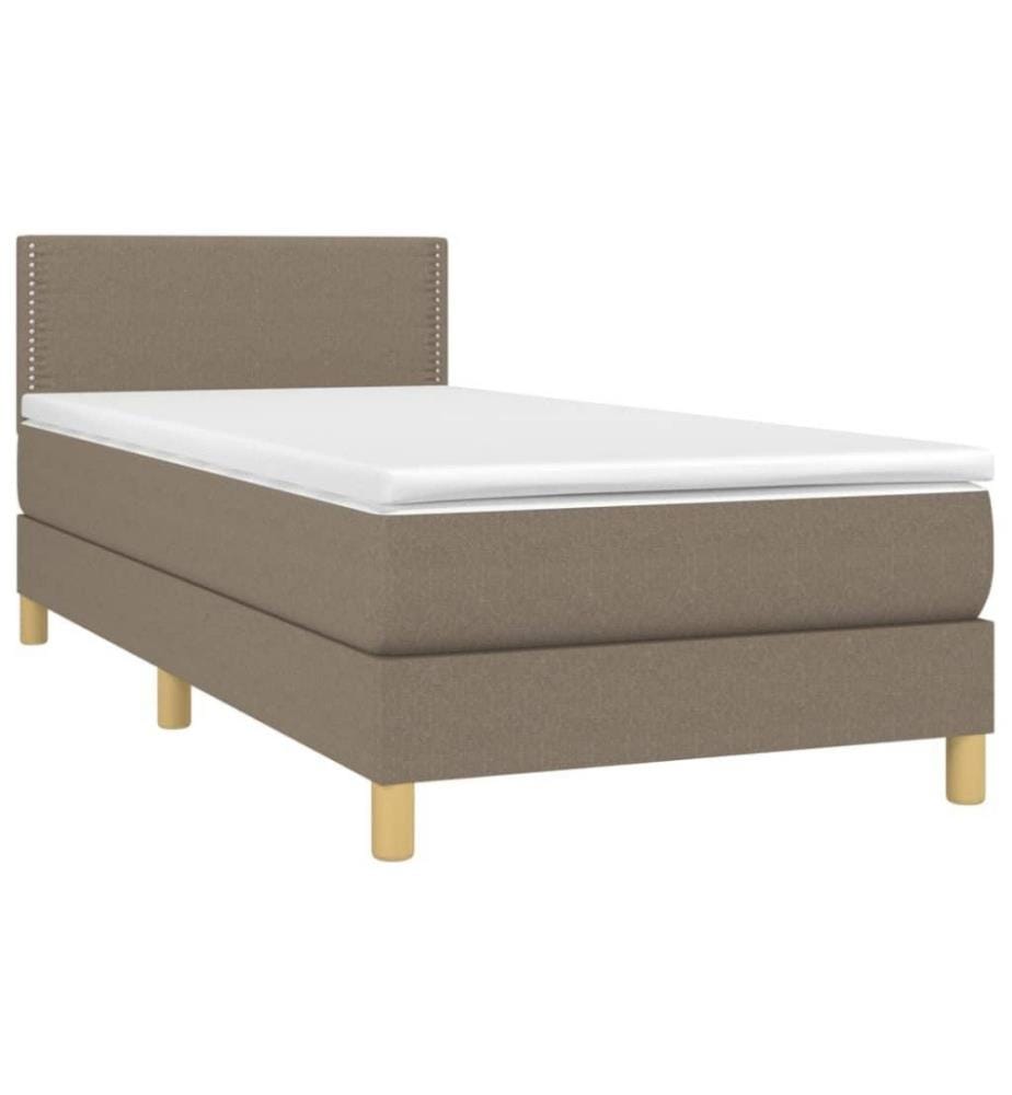 Boxspringbett mit Matratze Taupe 90x200 cm Stoff