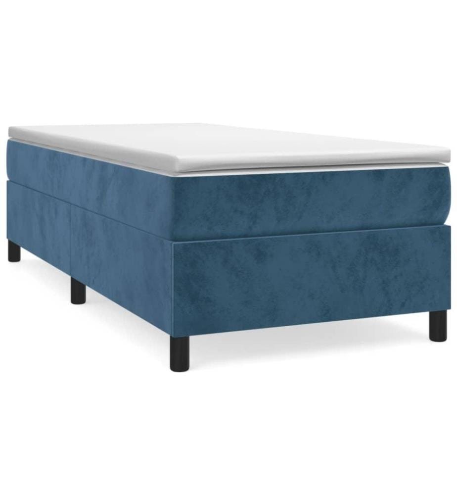 Boxspringbett mit Matratze Dunkelblau 90x200 cm Samt