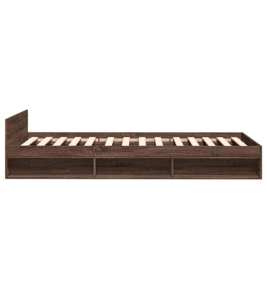 Cadre de lit et tiroir chêne marron 90x200 cm bois d'ingénierie