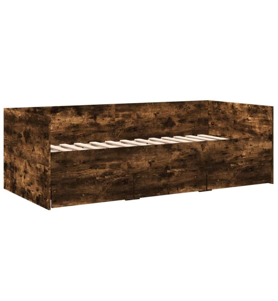 Tagesbett mit Schubladen Räuchereiche 90x200 cm Holzwerkstoff