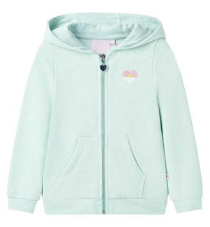 Kinder-Kapuzenpullover mit Reissverschluss Helles Minzgrün 92