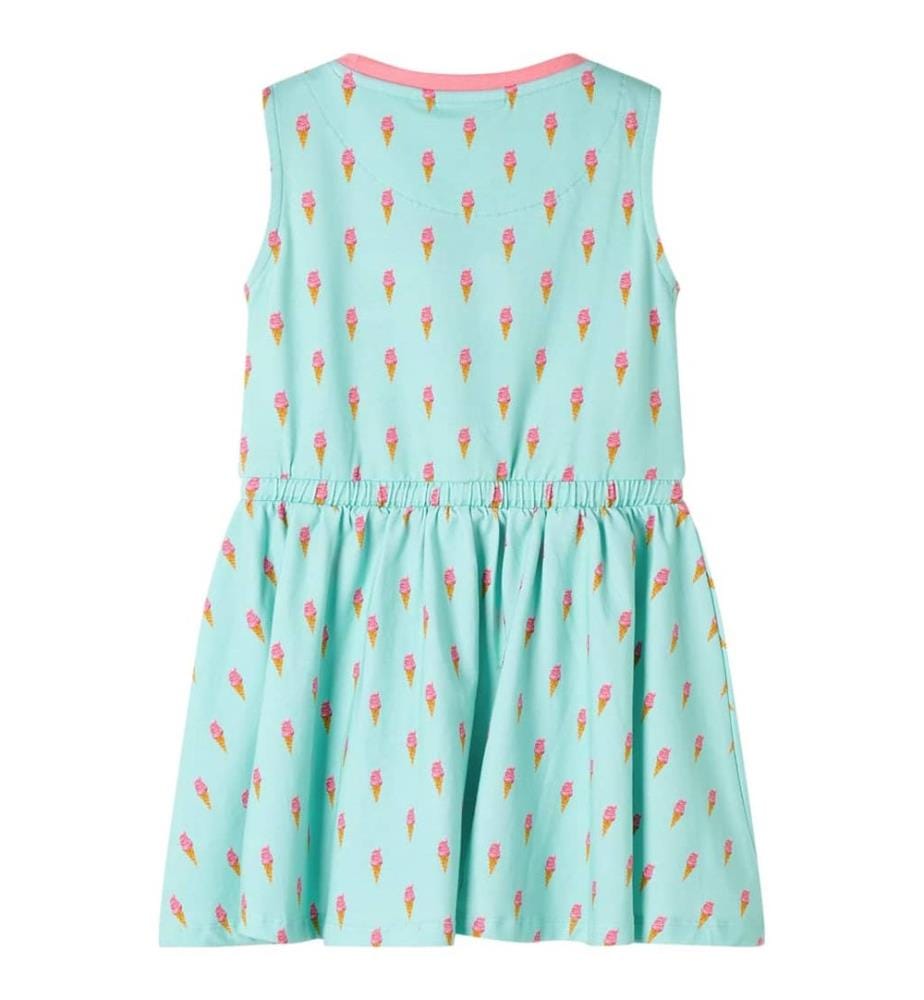 Kinderkleid mit Kordelzug Helles Minzgrün 140