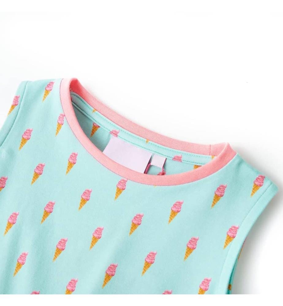 Kinderkleid mit Kordelzug Helles Minzgrün 140
