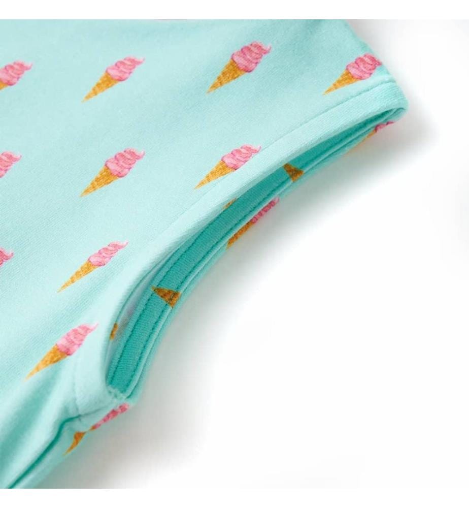 Kinderkleid mit Kordelzug Helles Minzgrün 140