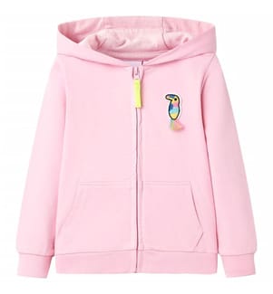 Kinder-Kapuzenpullover mit Reissverschluss Hellrosa 92