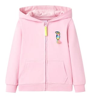 Kinder-Kapuzenpullover mit Reissverschluss Hellrosa 104