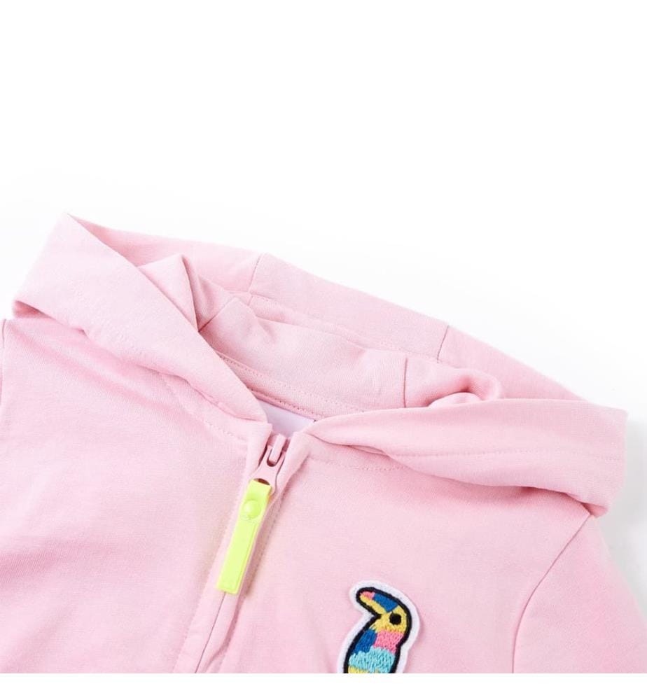 Kinder-Kapuzenpullover mit Reissverschluss Hellrosa 104
