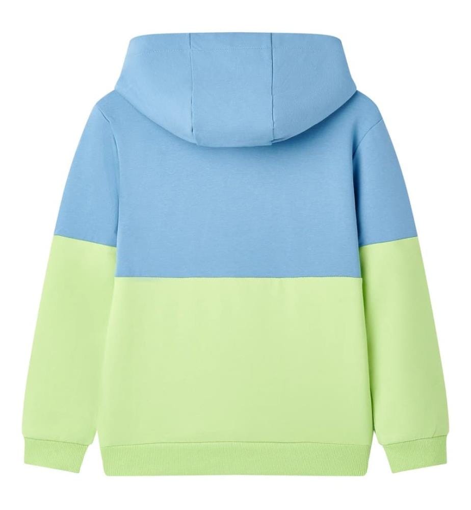 Kinder-Kapuzenpullover Blau und Zartgelb 104