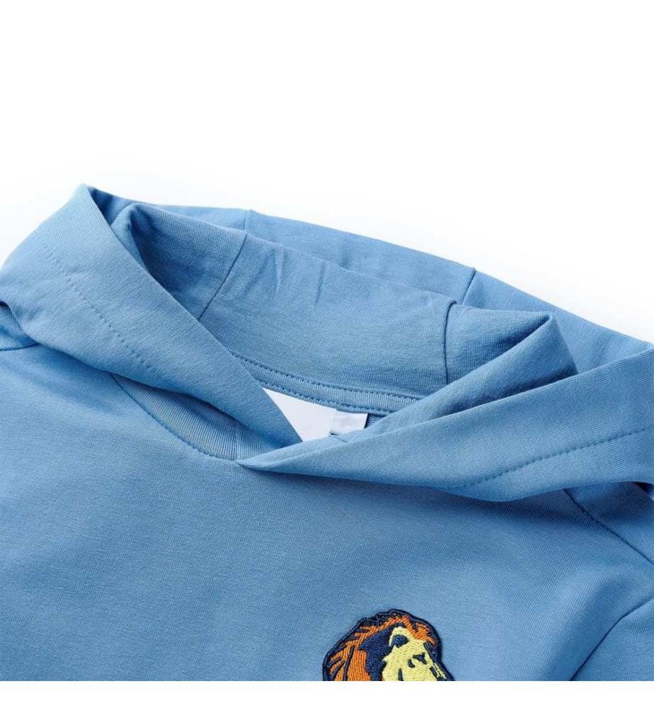 Kinder-Kapuzenpullover Blau und Zartgelb 104