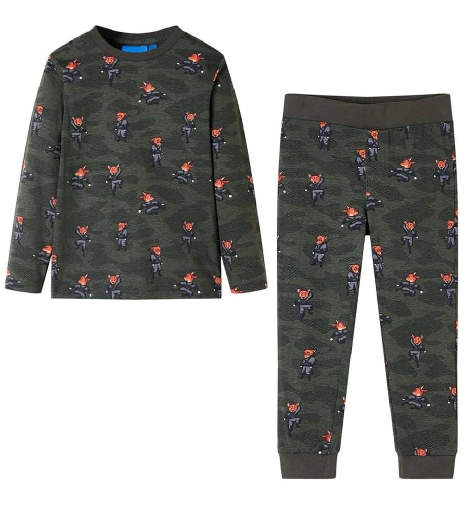 Kinderpyjama mit Langen Ärmeln Khaki 140
