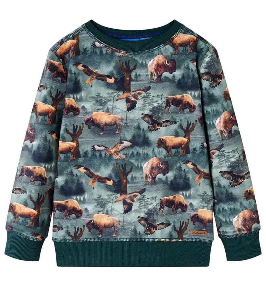 Kinder-Sweatshirt Dunkelgrün 140