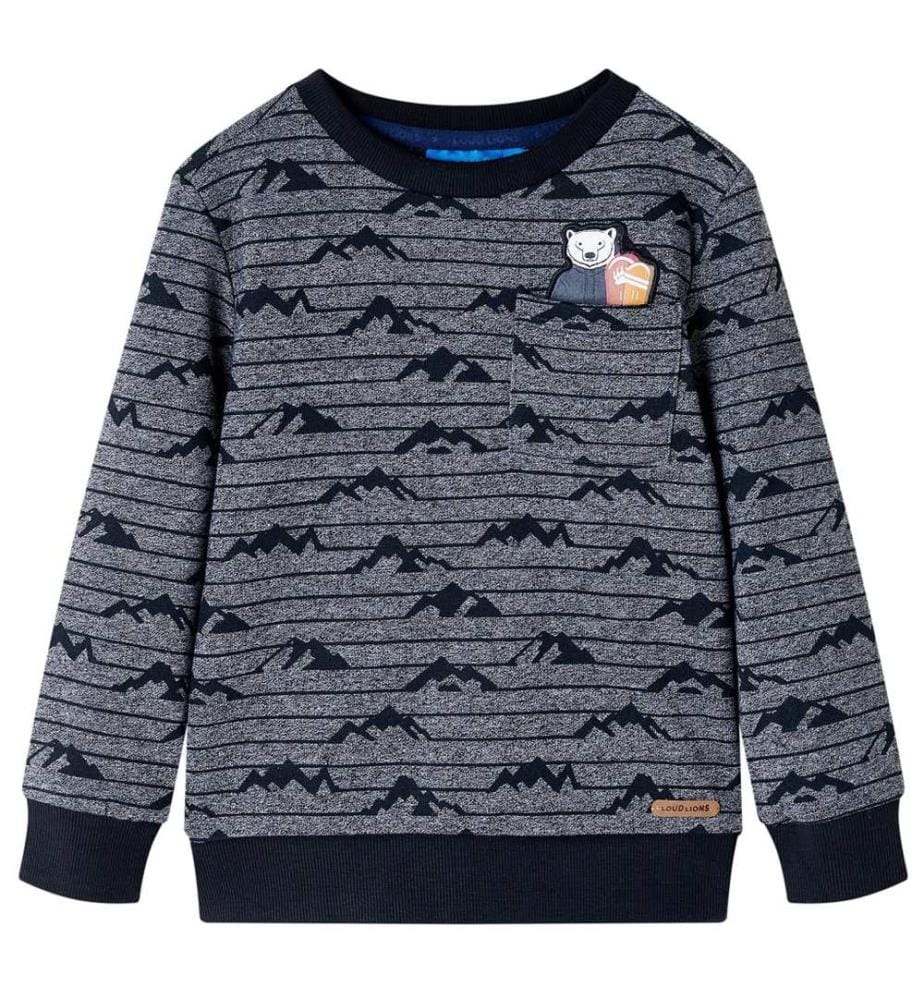 Kinder-Sweatshirt Marineblau Melange 104