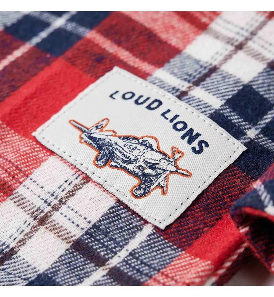 Chemise à carreaux pour enfants rouge et bleu marine 116