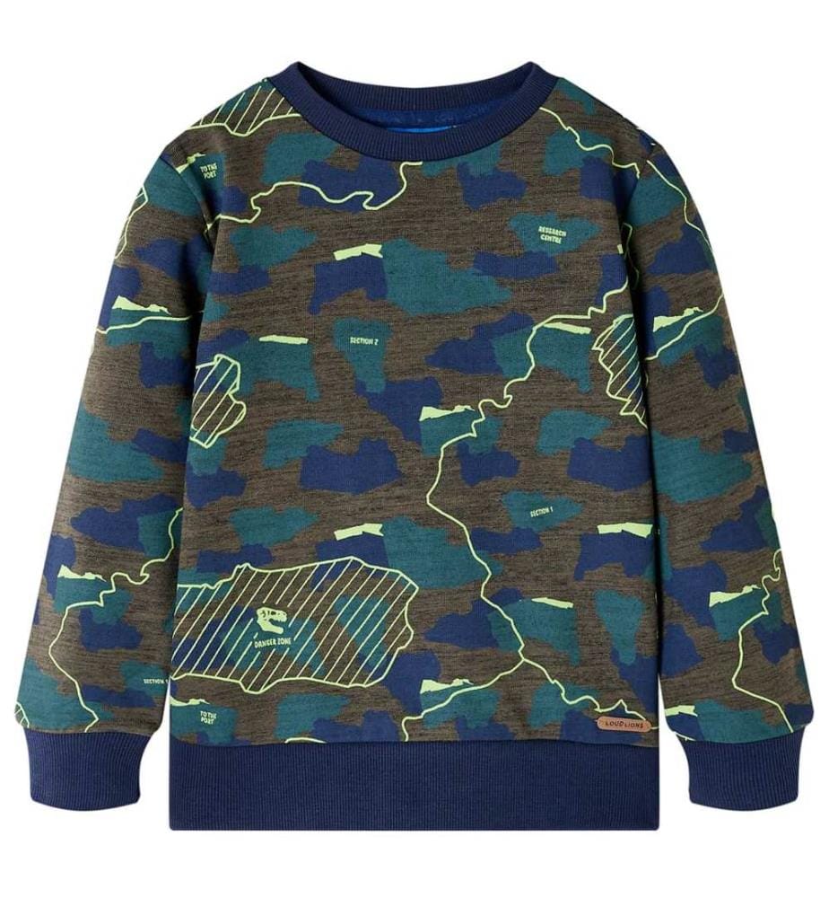 Kinder-Sweatshirt Dunkles Khaki Melange 140