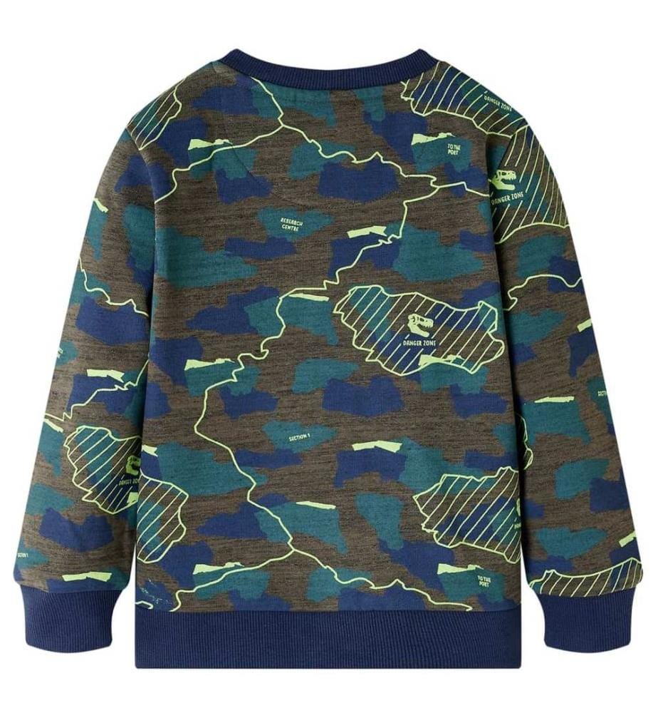 Kinder-Sweatshirt Dunkles Khaki Melange 140