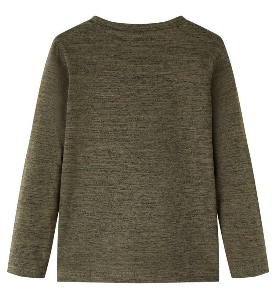 Kinder-Langarmshirt Dunkles Khaki Melange 116