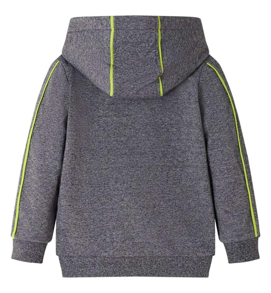 Kinder-Kapuzenpullover mit Reissverschluss Grau Melange 104