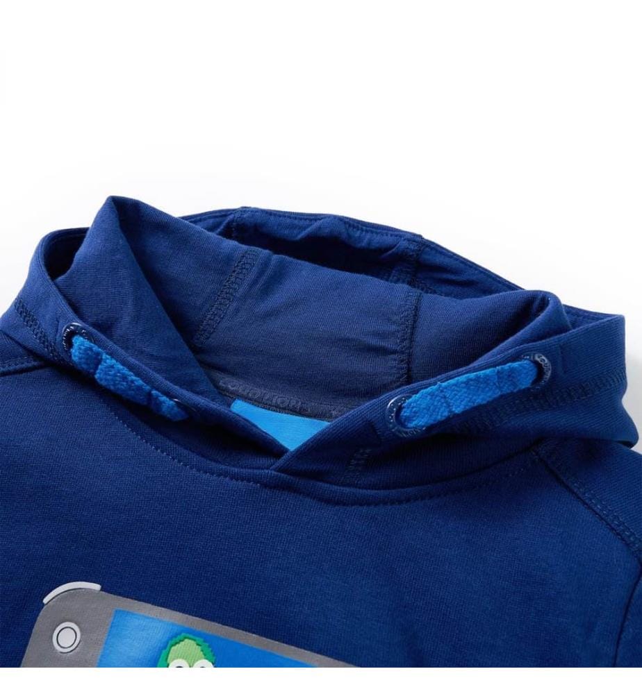 Sweatshirt à capuche pour enfant bleu foncé 128