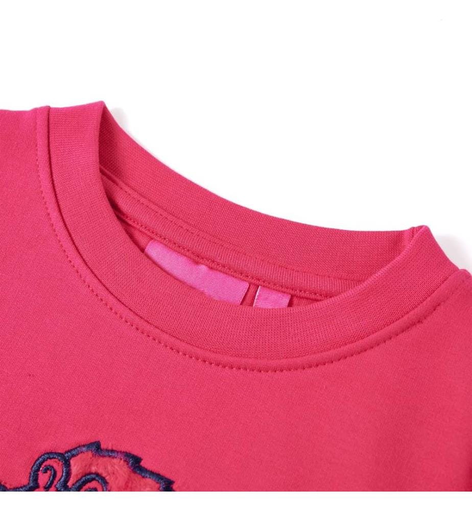 Kinder-Sweatshirt Knallrosa 140