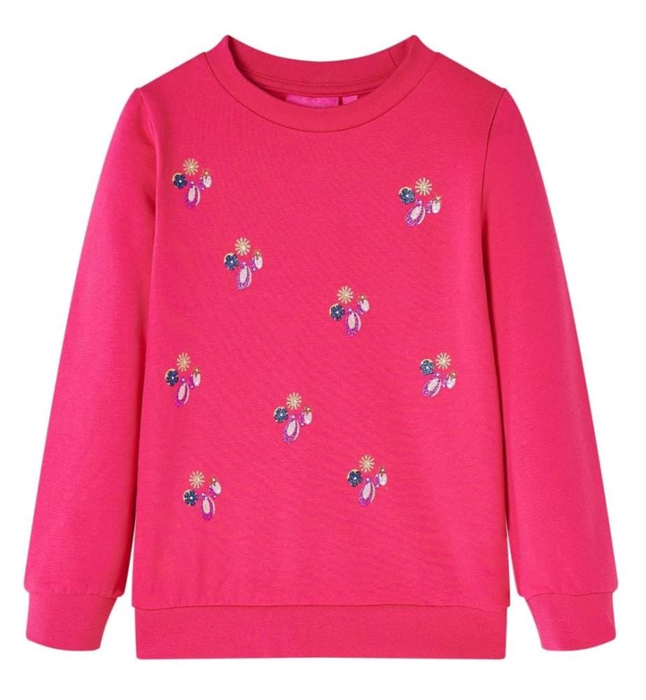 Kinder-Sweatshirt Knallrosa 116