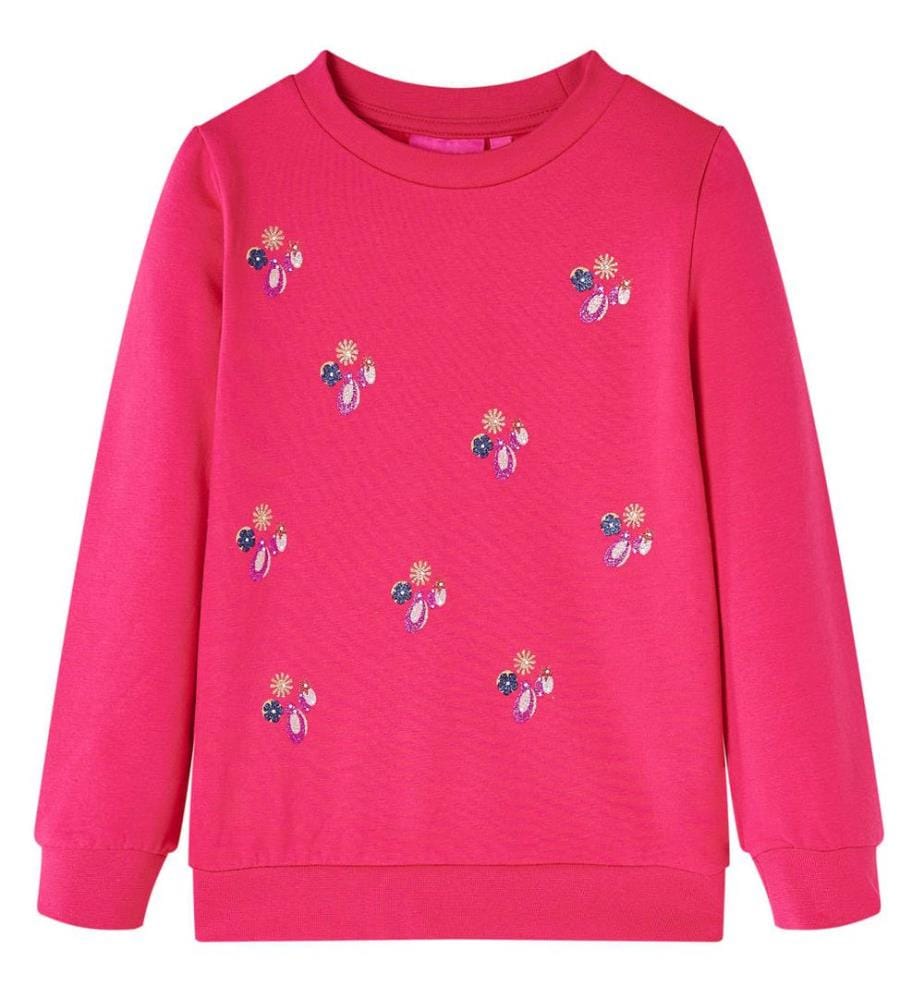 Kinder-Sweatshirt Knallrosa 128