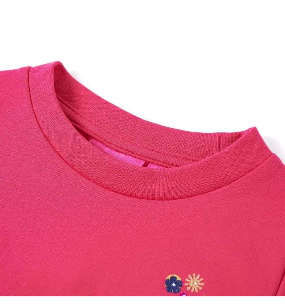 Kinder-Sweatshirt Knallrosa 128
