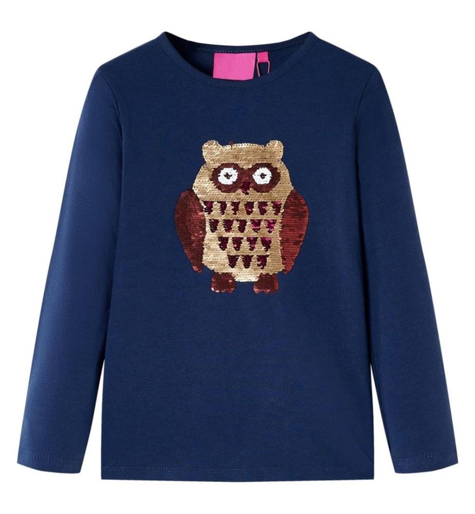 Kinder-Langarmshirt Marineblau 104