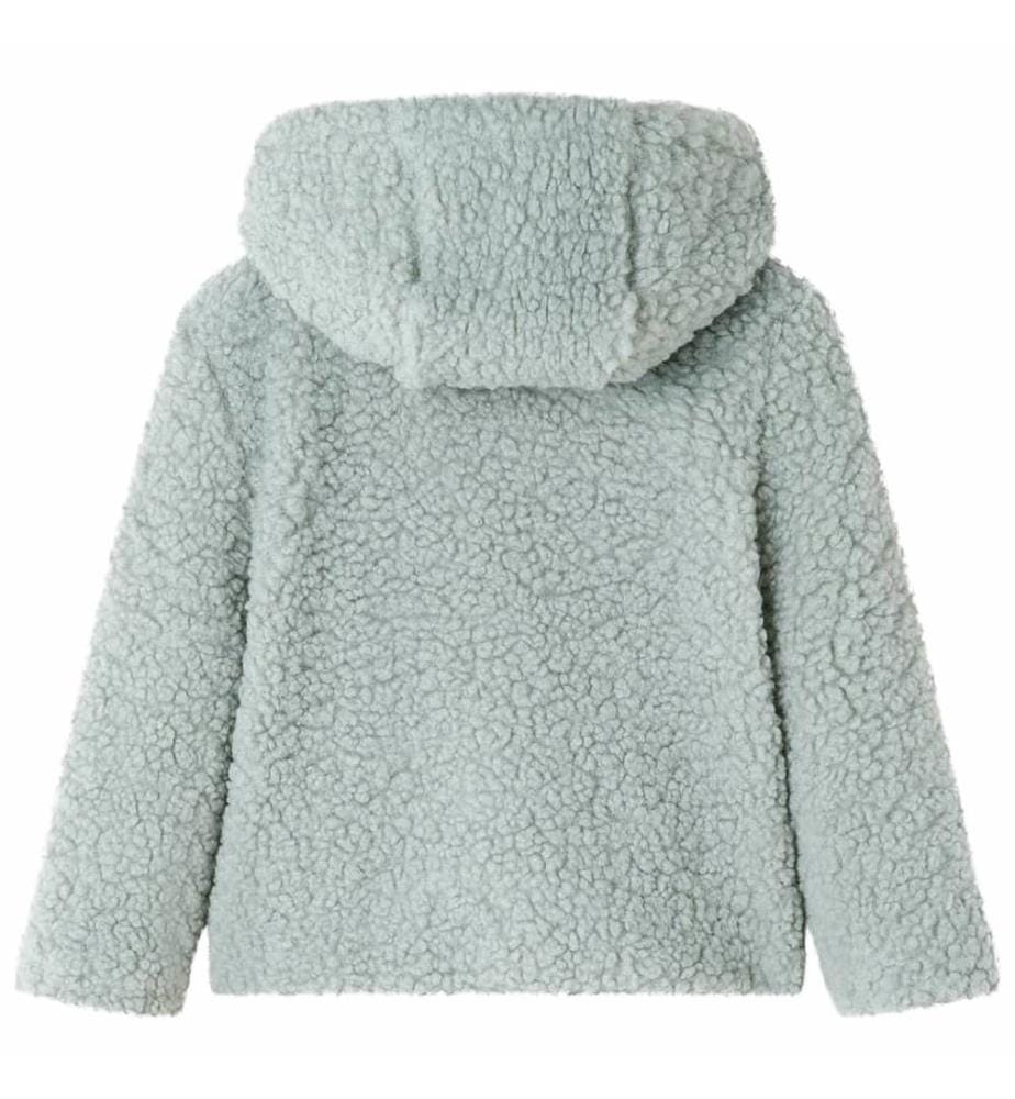 Kinder-Kapuzenjacke Teddy-Kunstpelz Minzgrün 116