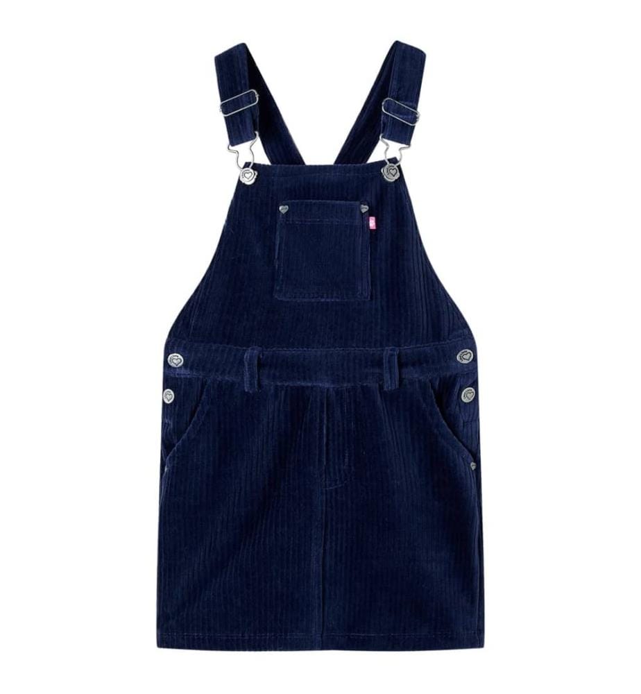 Kinder-Latzkleid Cord Marineblau 104