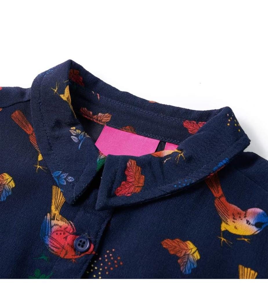 Kinderkleid mit Langen Ärmeln Marineblau 116
