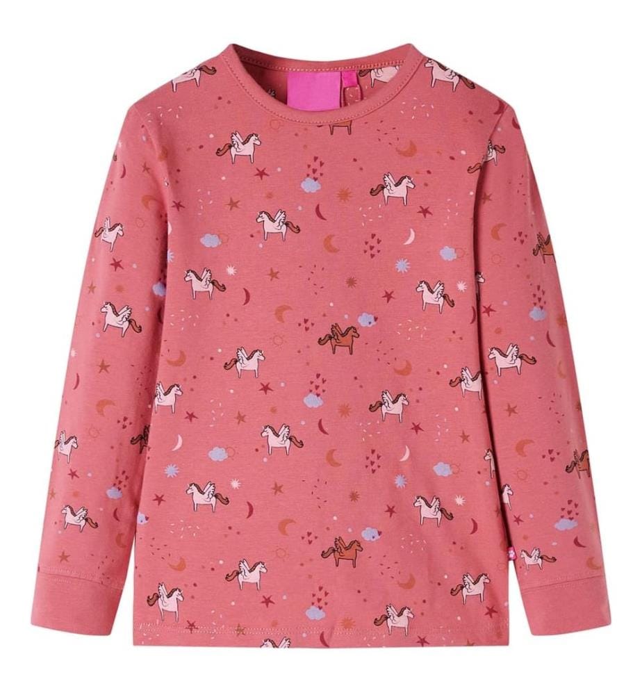 Kinderpyjama mit Langen Ärmeln Altrosa 128