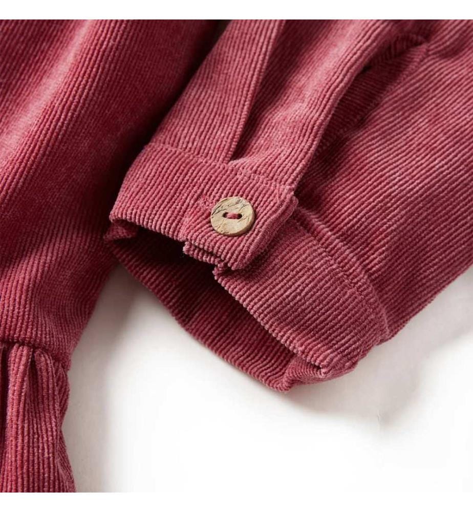 Kinderkleid mit Langen Ärmeln Cord Altrosa 92