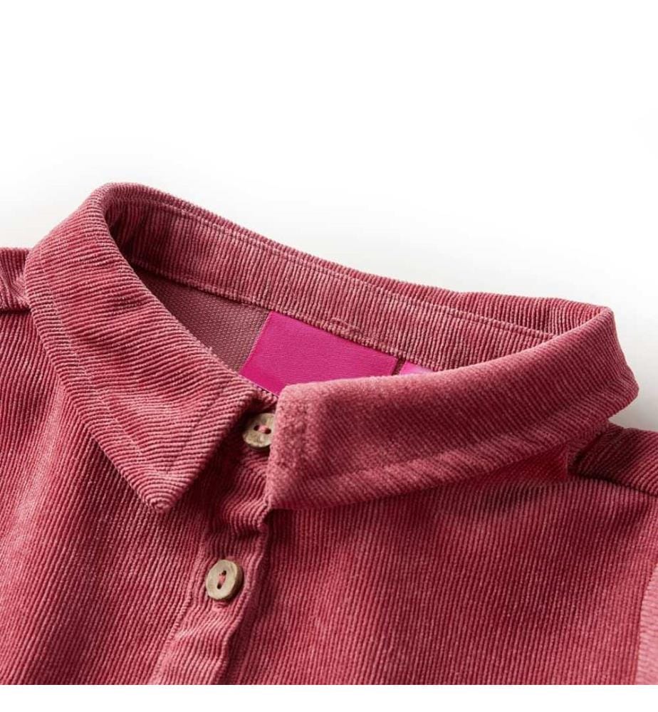 Kinderkleid mit Langen Ärmeln Cord Altrosa 128