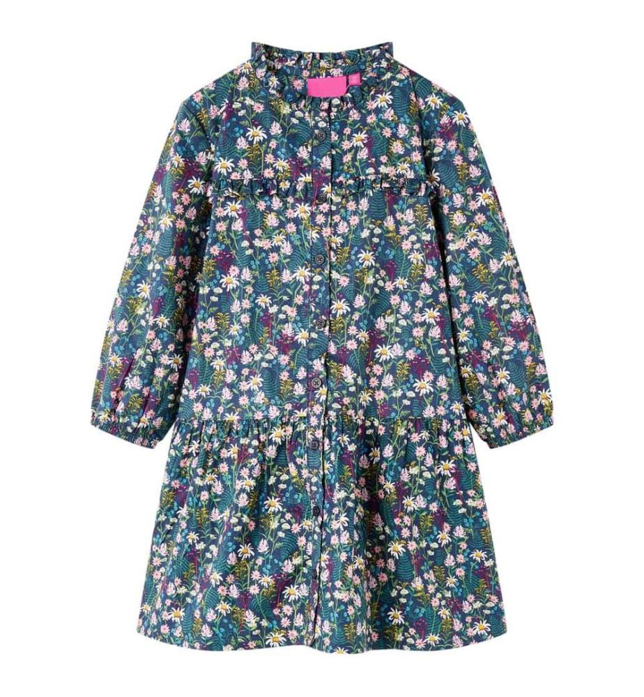 Kinderkleid mit Langen Ärmeln Dunkelblau 128