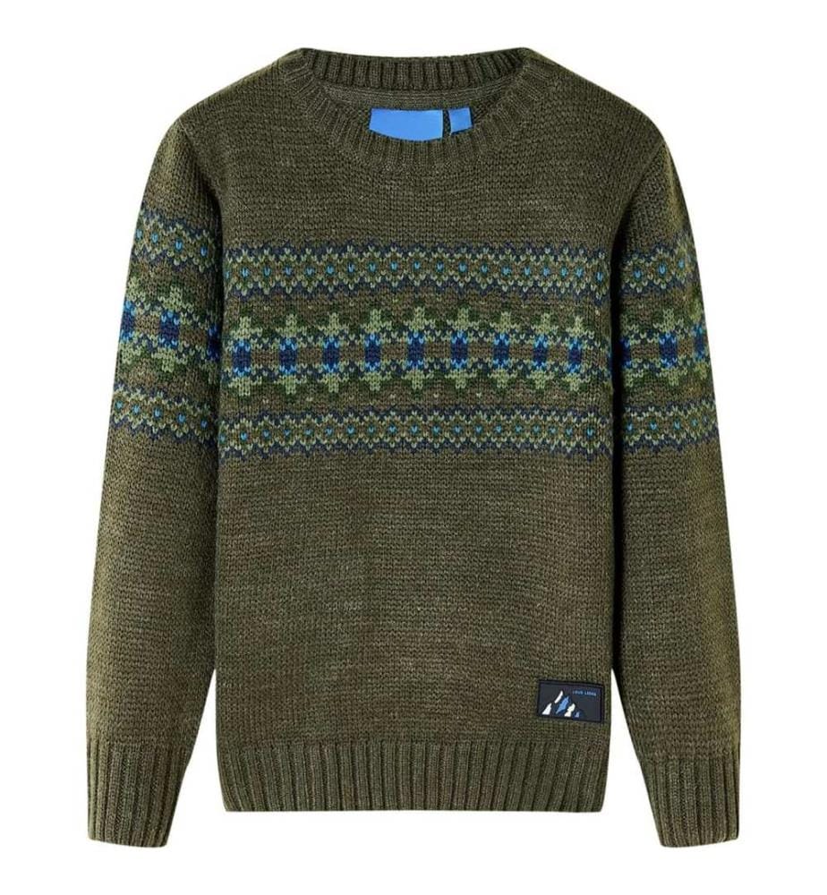 Kinderpullover Gestrickt Khaki 104