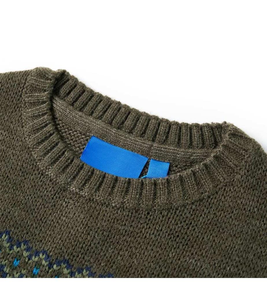 Kinderpullover Gestrickt Khaki 104