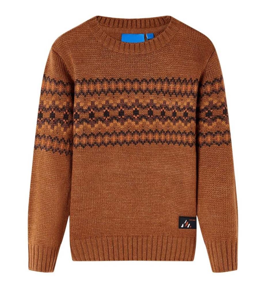 Kinderpullover Gestrickt Cognac 104