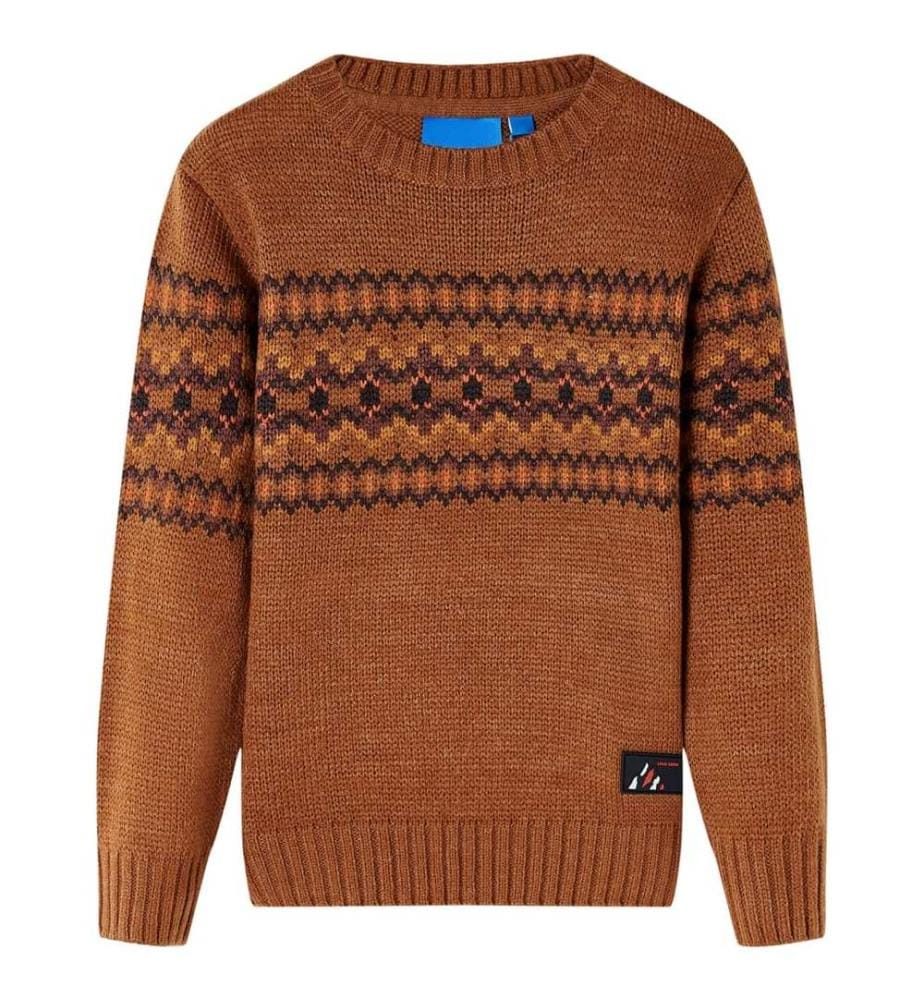 Kinderpullover Gestrickt Cognac 128