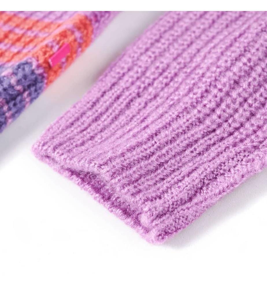 Kinderpullover mit Streifen Gestrickt Lila und Rosa 140