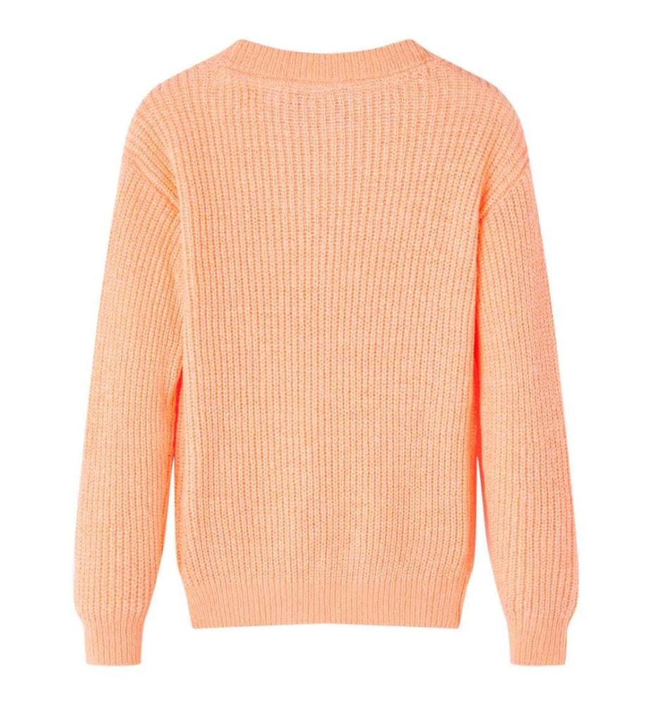 Kinderpullover Gestrickt Hellorange 128