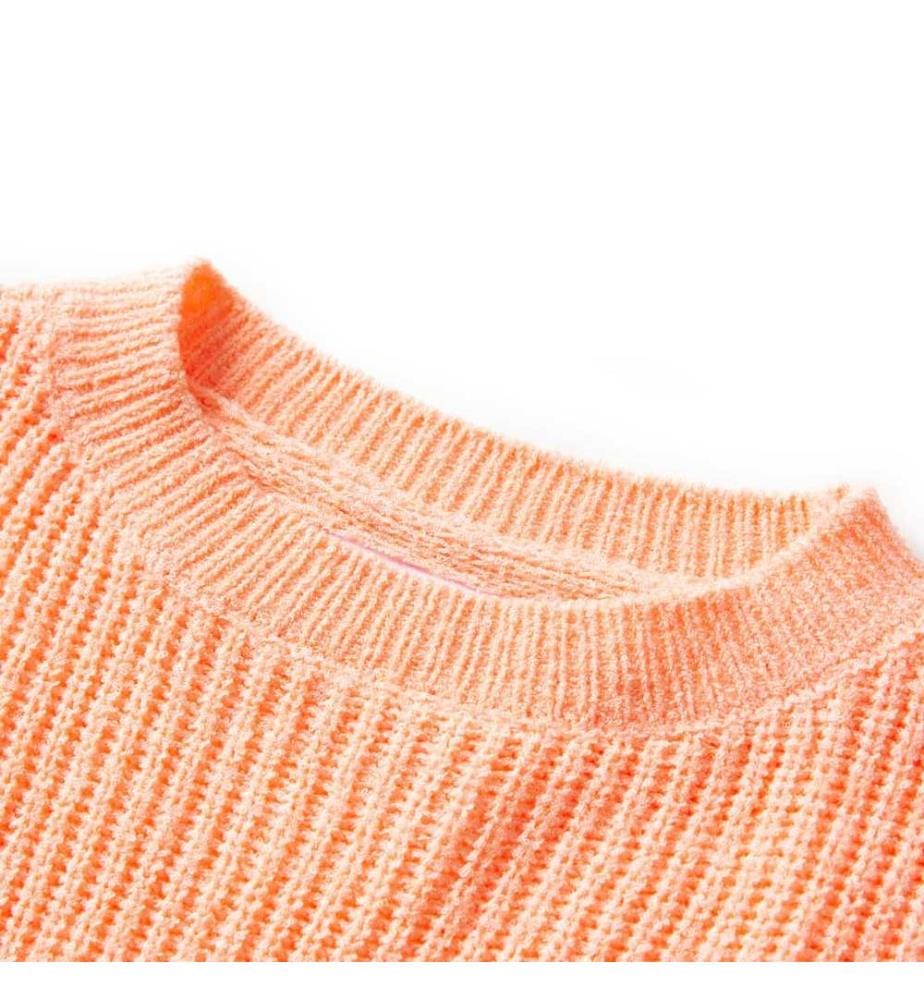 Kinderpullover Gestrickt Hellorange 128