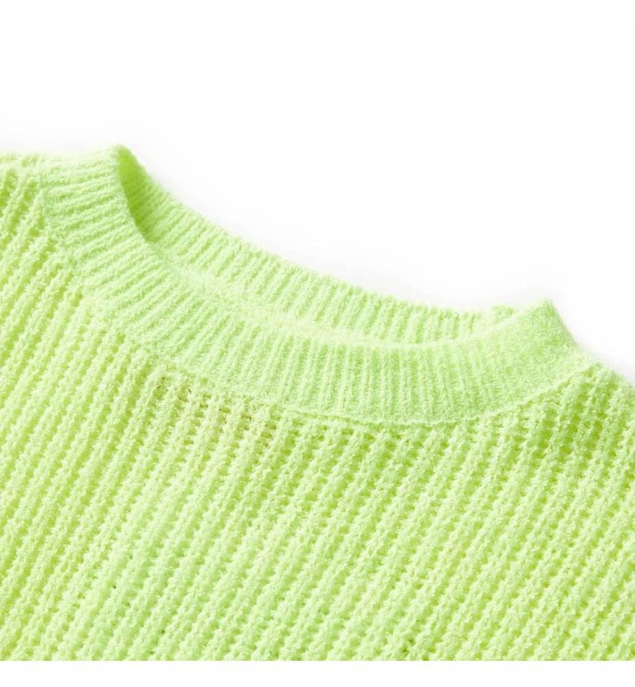 Kinderpullover Gestrickt Neongelb 128