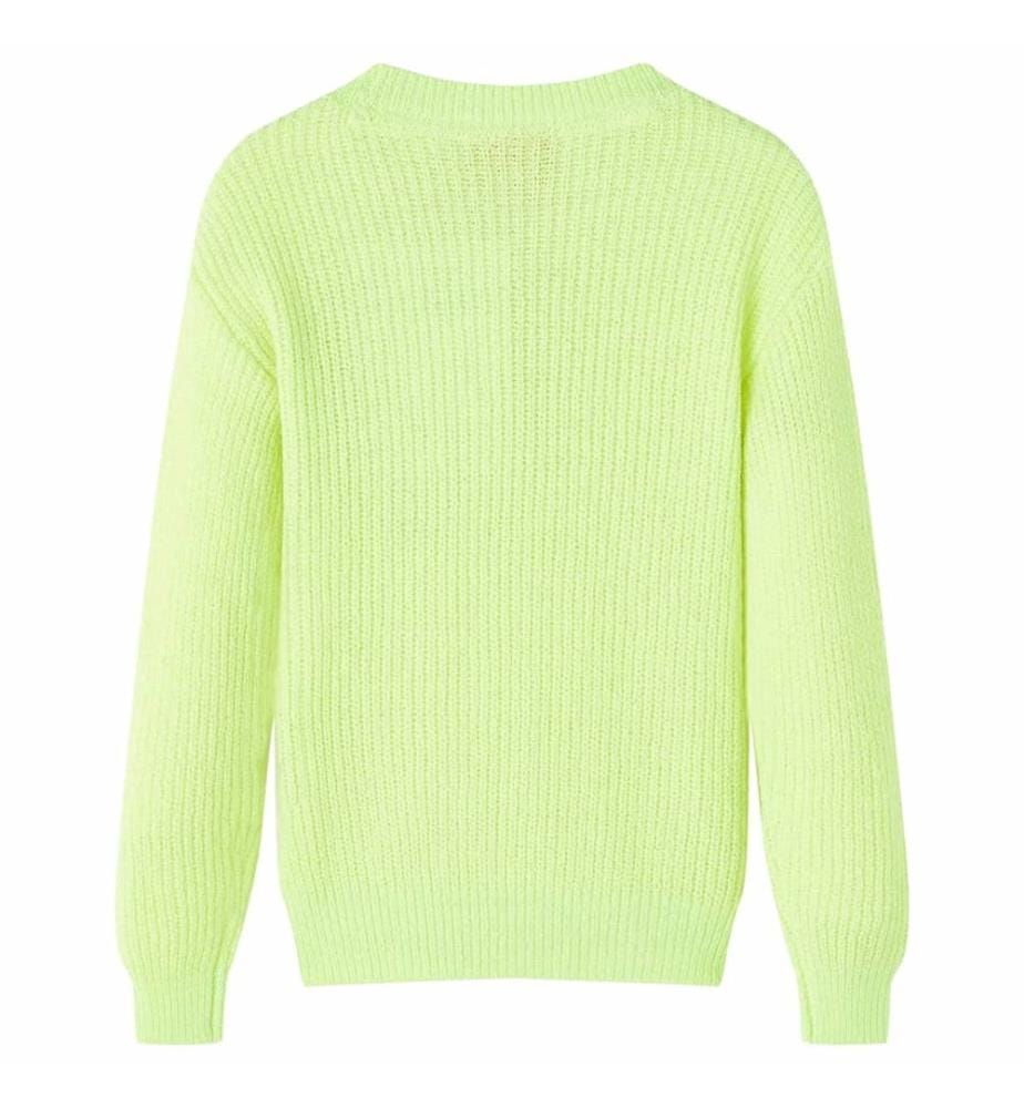 Pull-over tricoté pour enfants jaune fluo 140