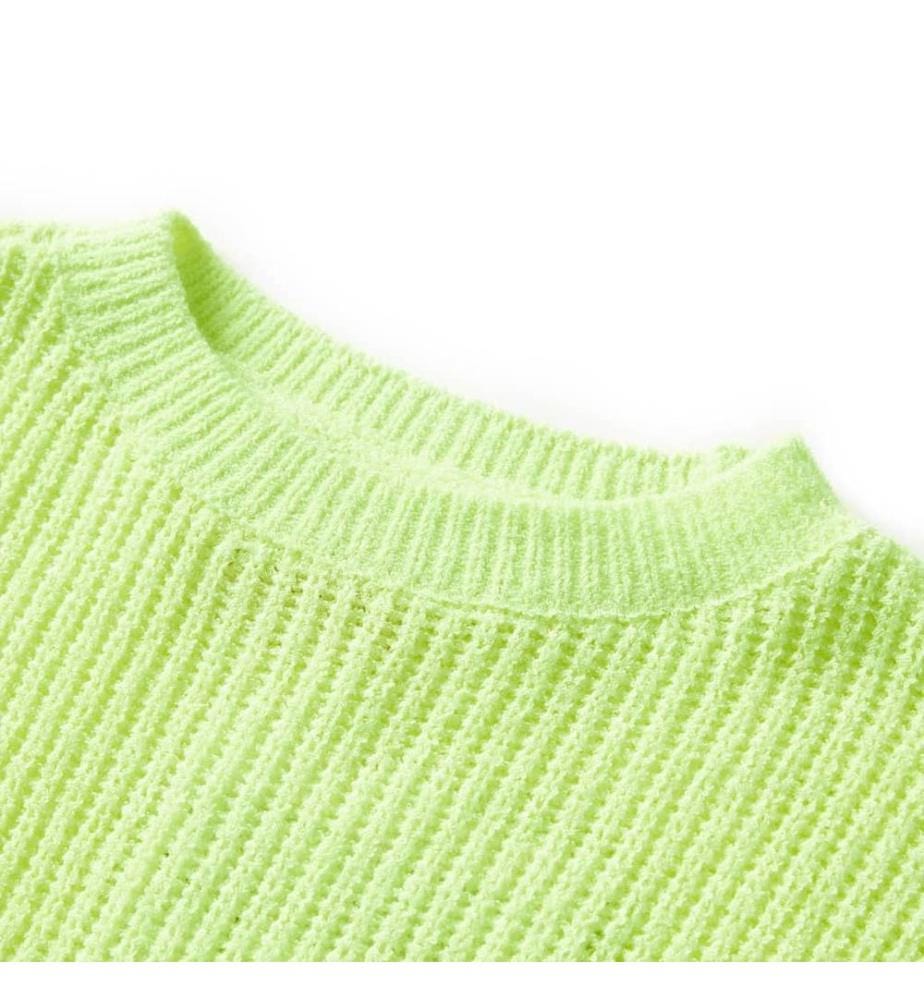 Pull-over tricoté pour enfants jaune fluo 140