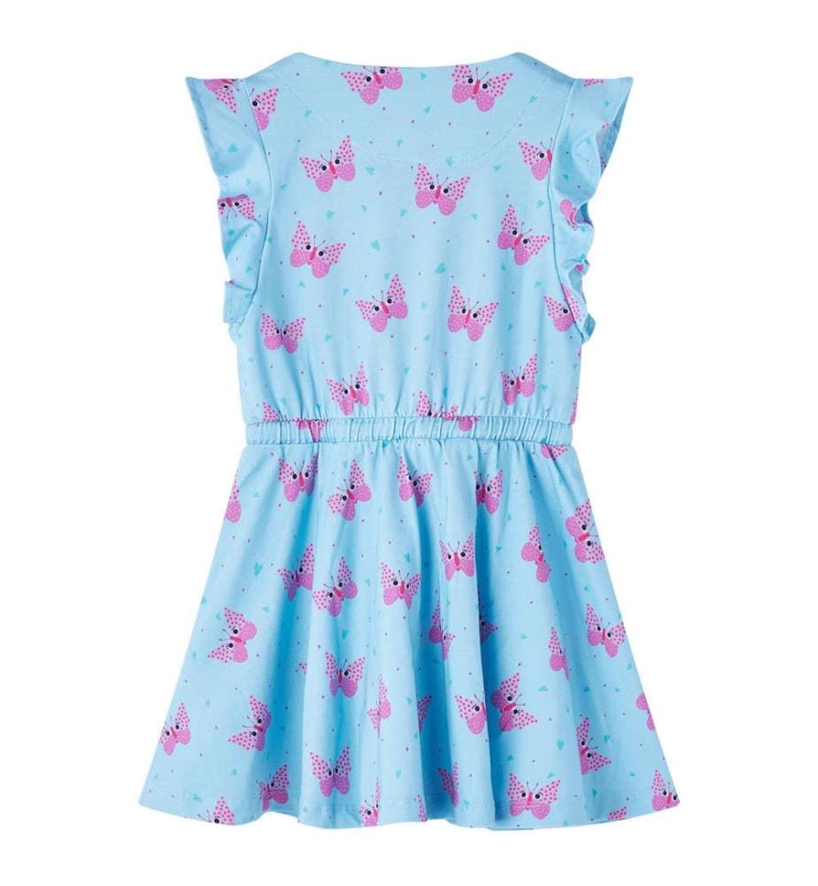 Kinderkleid mit Knöpfen Ärmellos Blau 104